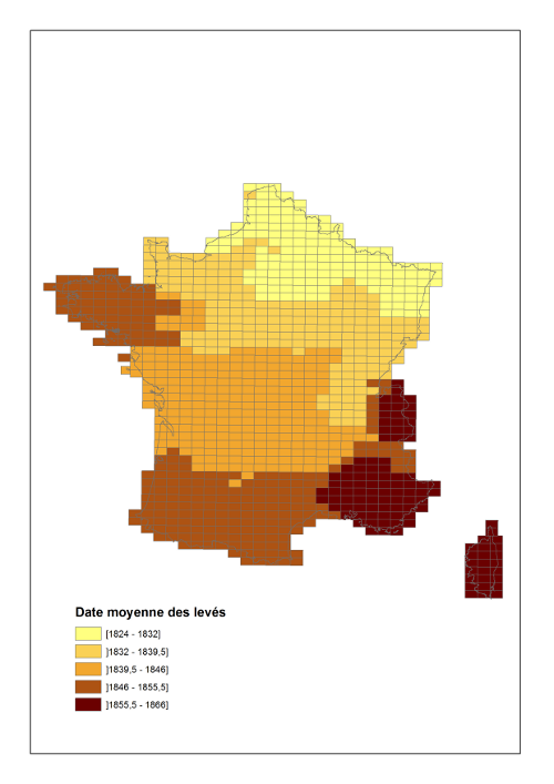 Carte des dates des levés